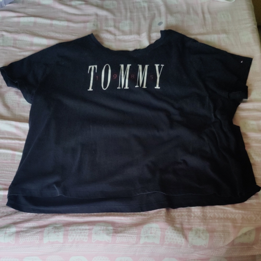 Tommy Hilfiger Navy T-Shirt with Red and White Accents